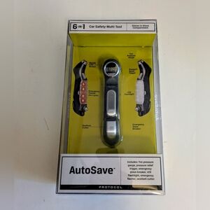 Tool AutoSave 6-in-1 Car Safety Multi Tool Black Silver NWT